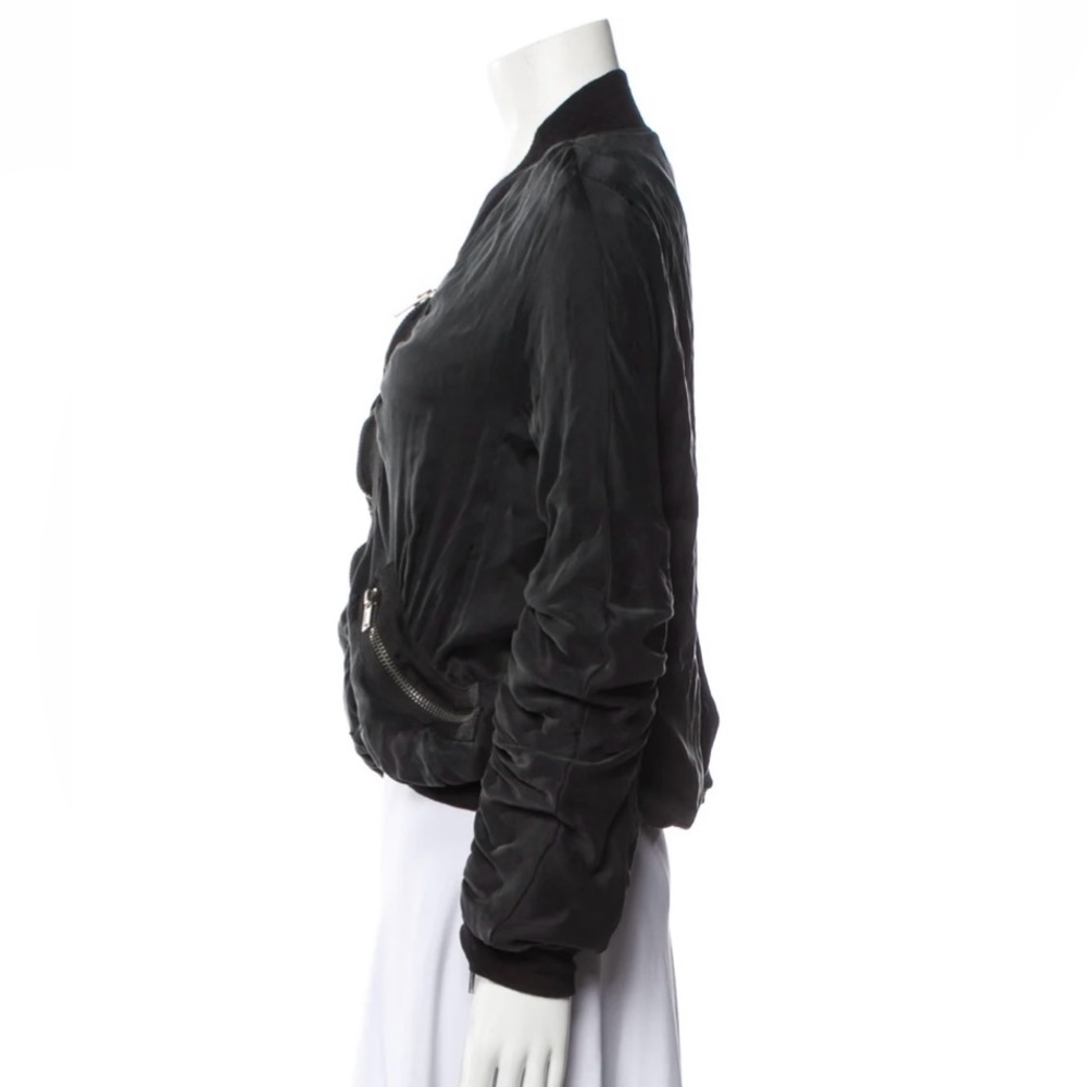 Haider Ackermann Ruffled Silk Bomber Jacket, L - Picture 2 of 10